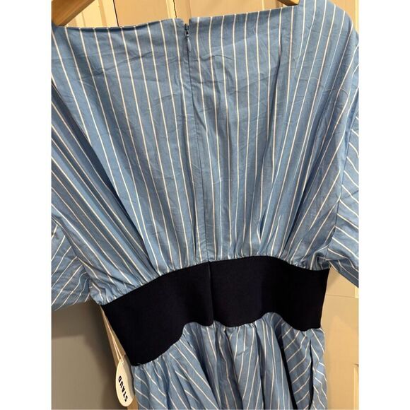 NEW WITH TAGS!! STAUD AMY DRESS AZURE PINSTRIPE - Picture 9 of 9